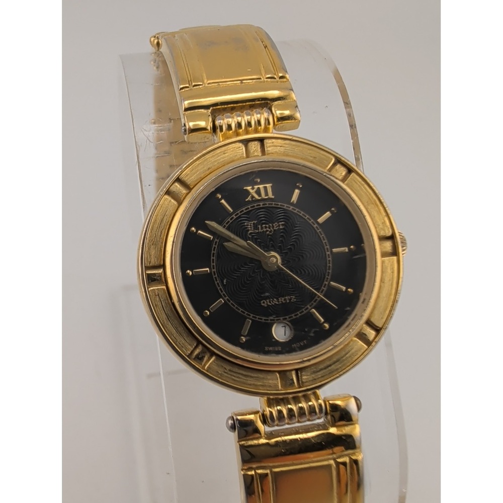 Luger Women's Swiss Watch 25mm Case Gold 6" Band- New Battery